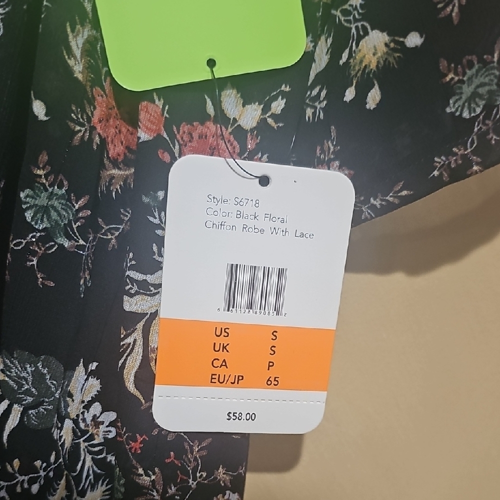 Sam Edelman Multicolor Floral Black Robe - Picture 5 of 7